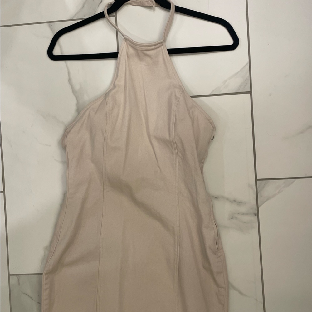 NWOT Beige Halter Neck Dress